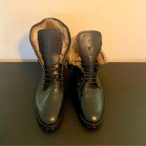 Leather with faux fur booties